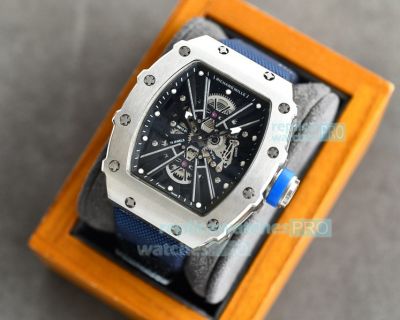 Replica Richard Mille RM35-02 Skeleton Watch Stainless Steel Bezel Nylon & Leather Strap